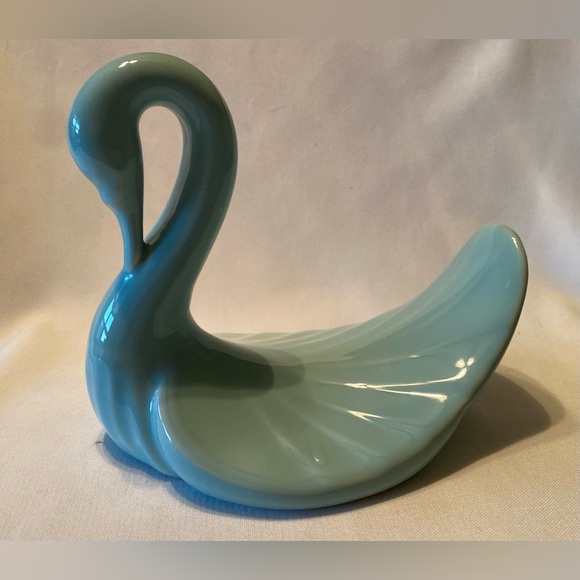 Vintage Art Deco Seafoam Green Ceramic Swan Hand Towel Holder - Picture 3 of 5
